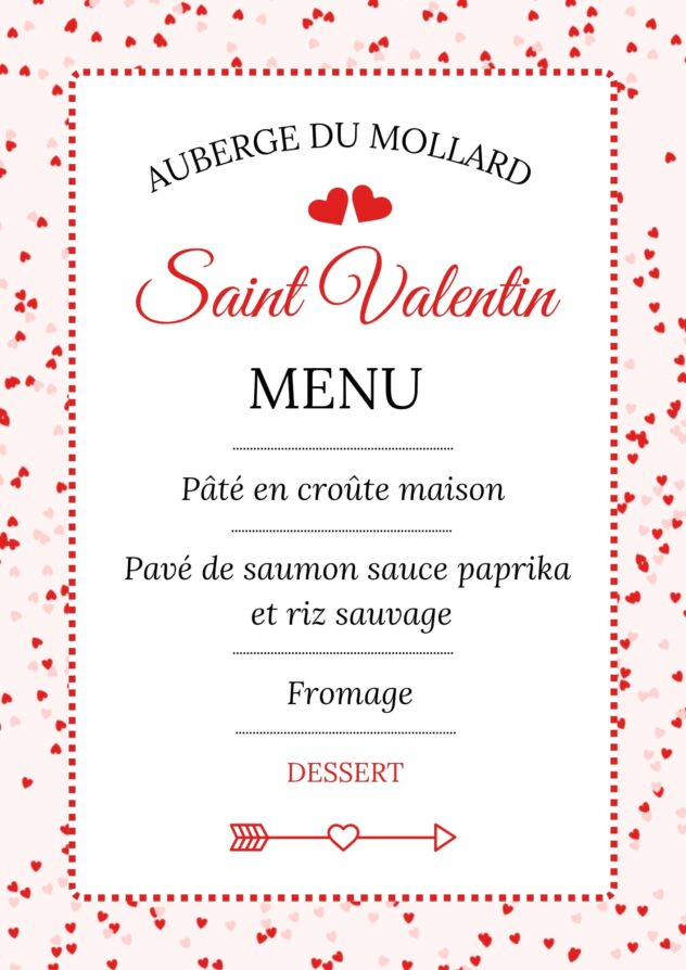 MENU St VALENTIN_AUBERGE du MOLLARD 14 fevrier 2025